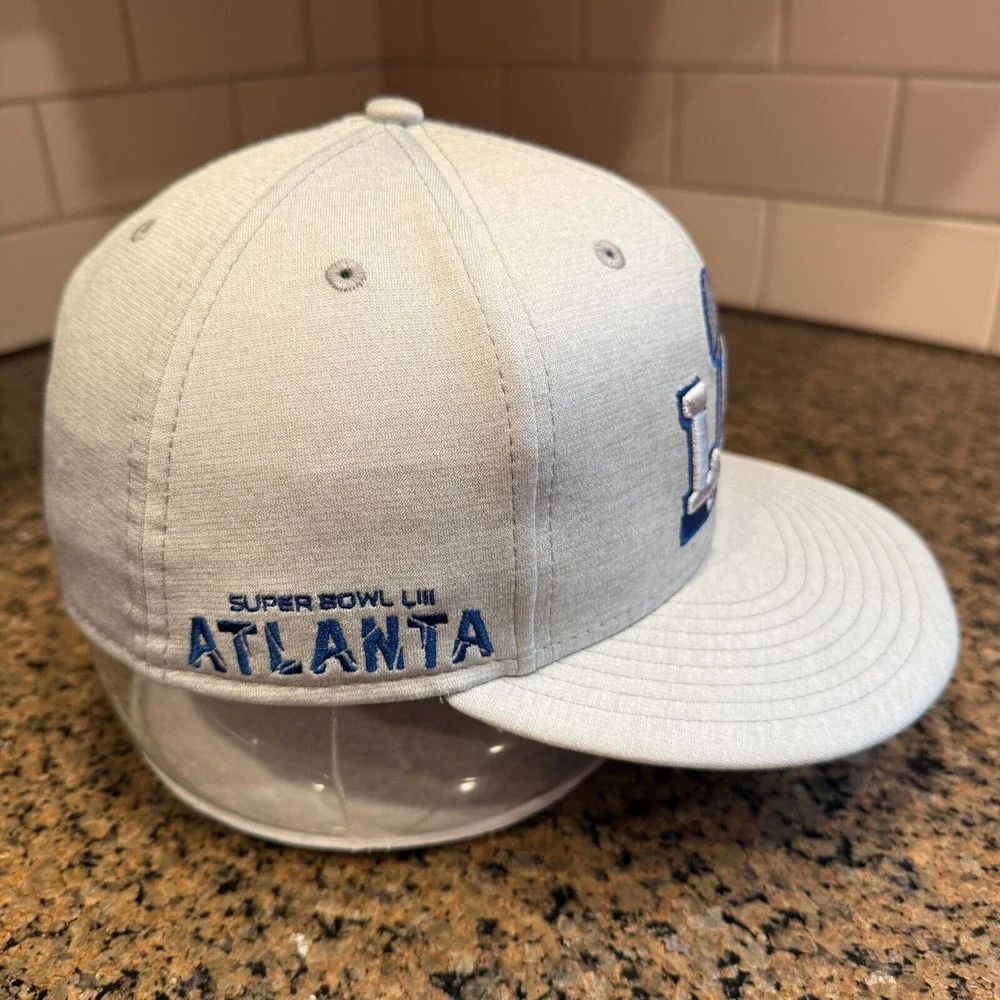 Super Bowl 53 LIII Atlanta Patriots vs Rams 2019 New‎ Era 59Fifty Hat 7 3/8 Gray